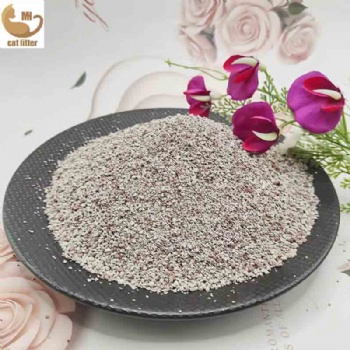 Crushed/Irregular Purple flame mix white cat litter(0.5mm-2mm)