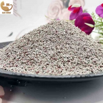 Crushed/Irregular Purple flame mix white cat litter(0.5mm-2mm)